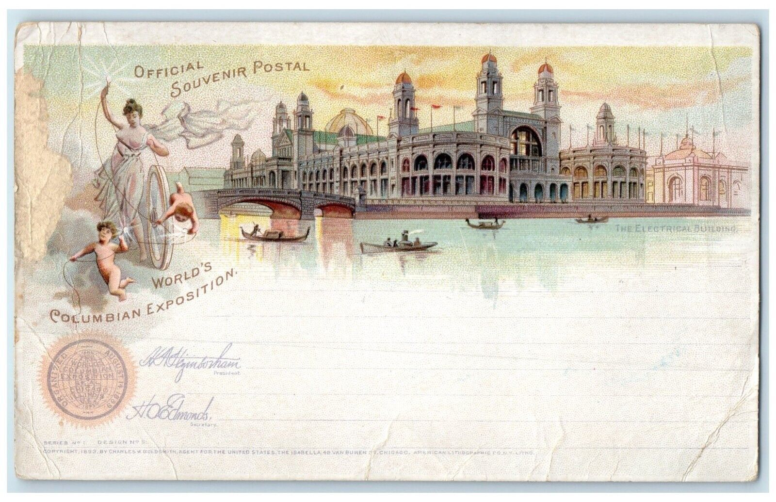 1893 The Electric Building World's Columbian Exposition Chicago IL Postcard