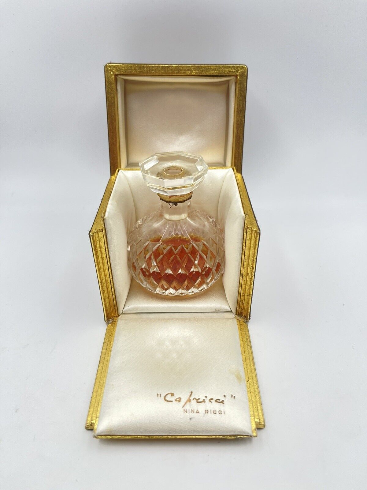 RARE Antique PERFUME NINA RICCI CAPRICCI LALIQUE CRYSTAL bottle box