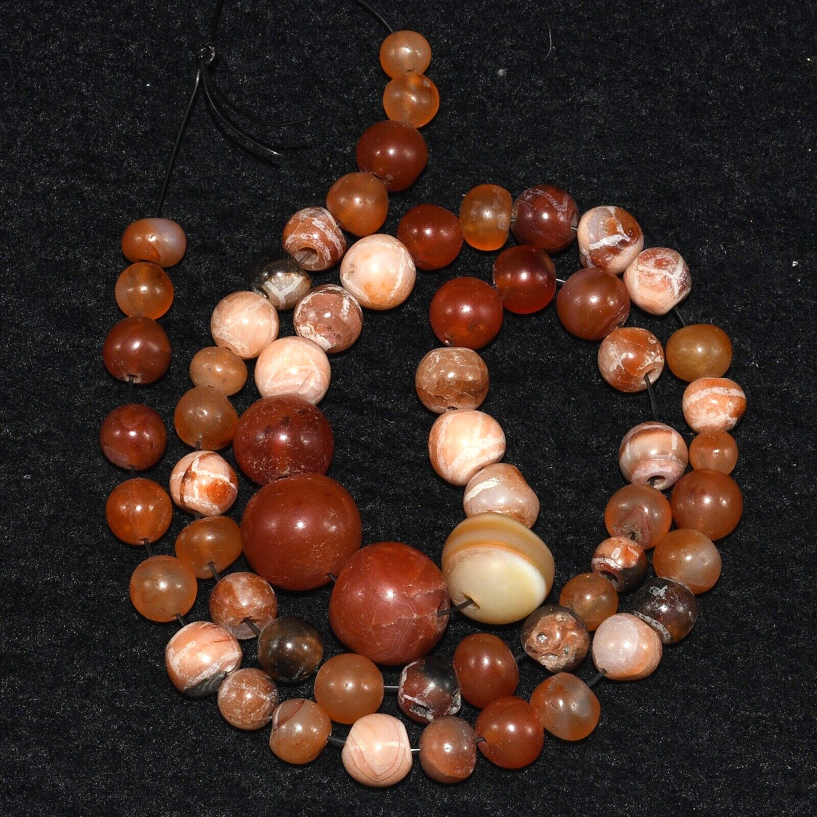 60 Ancient Carnelian Hakik Stone Beads in Good Condition Over 1500+ Years Old