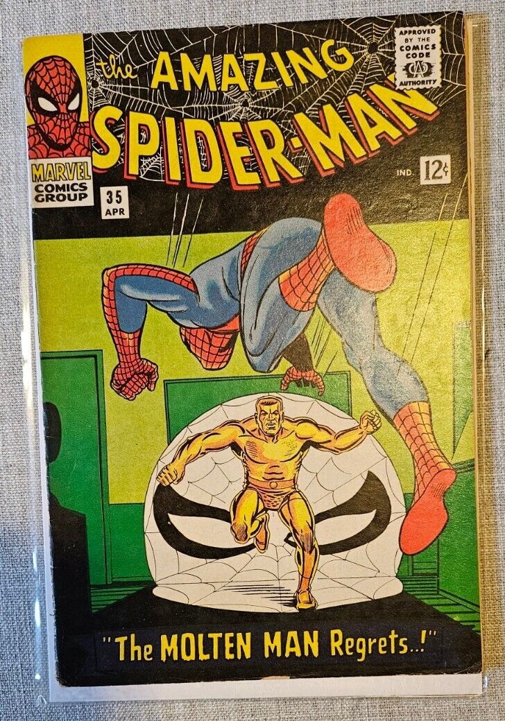 Amazing Spider-Man #35 Molten Man Appearance 1966 Nice Copy
