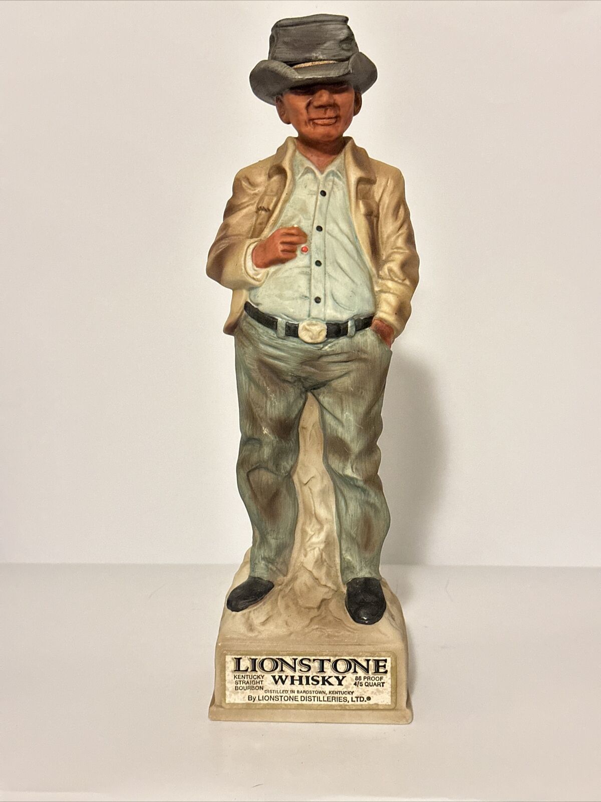 Lionstone Whiskey Decanter Casual Indian 1969 Japan Man Cave Decor Statue Empty