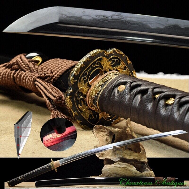 Honsanmai Katana Clay Tempered Folded Steel Handmade Sharp Japanese Sword #1152