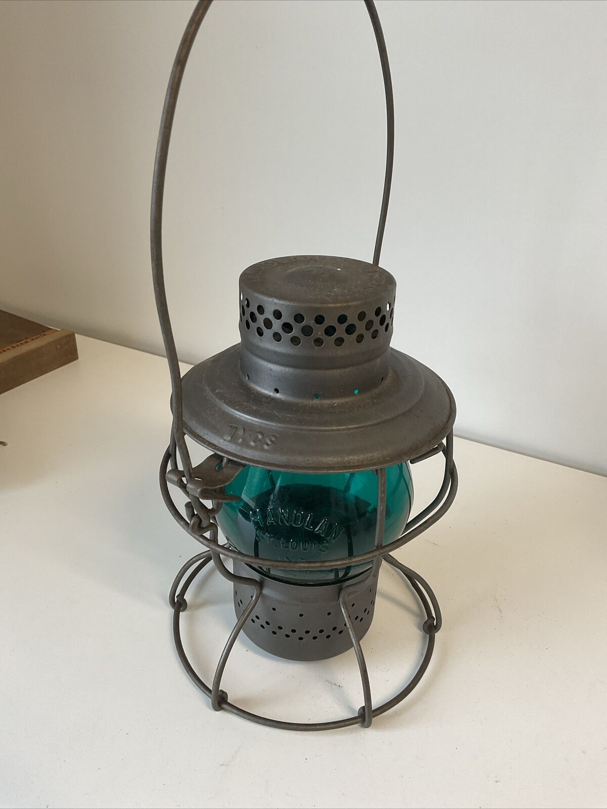 Adalake N.Y.C.S. R.R. Lantern With Rare Turquoise Blue Globe In Ex Cond.