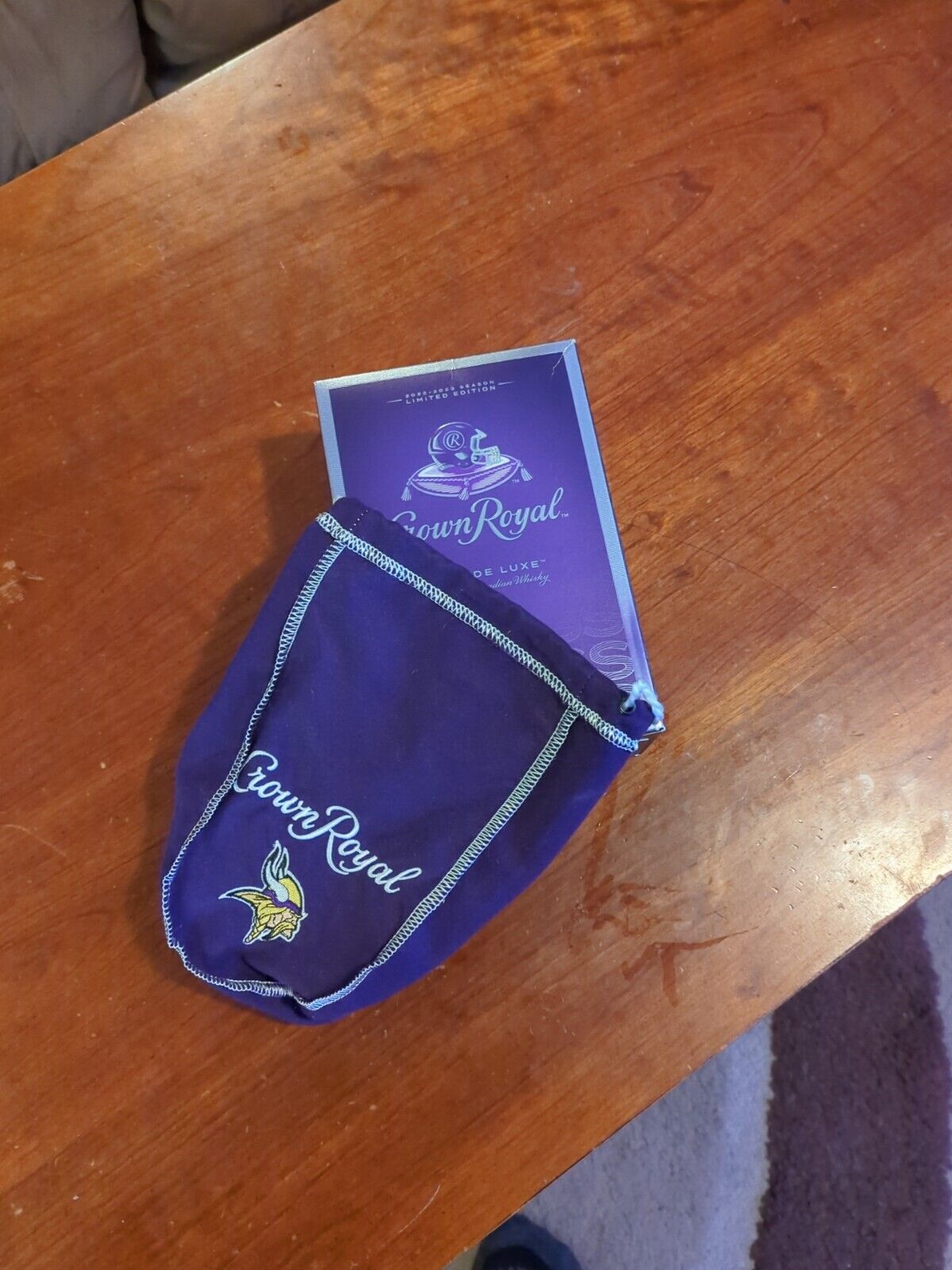 Vikings Crown Royal Bag And Box 2022-2023 Limited Edition 750ml Box