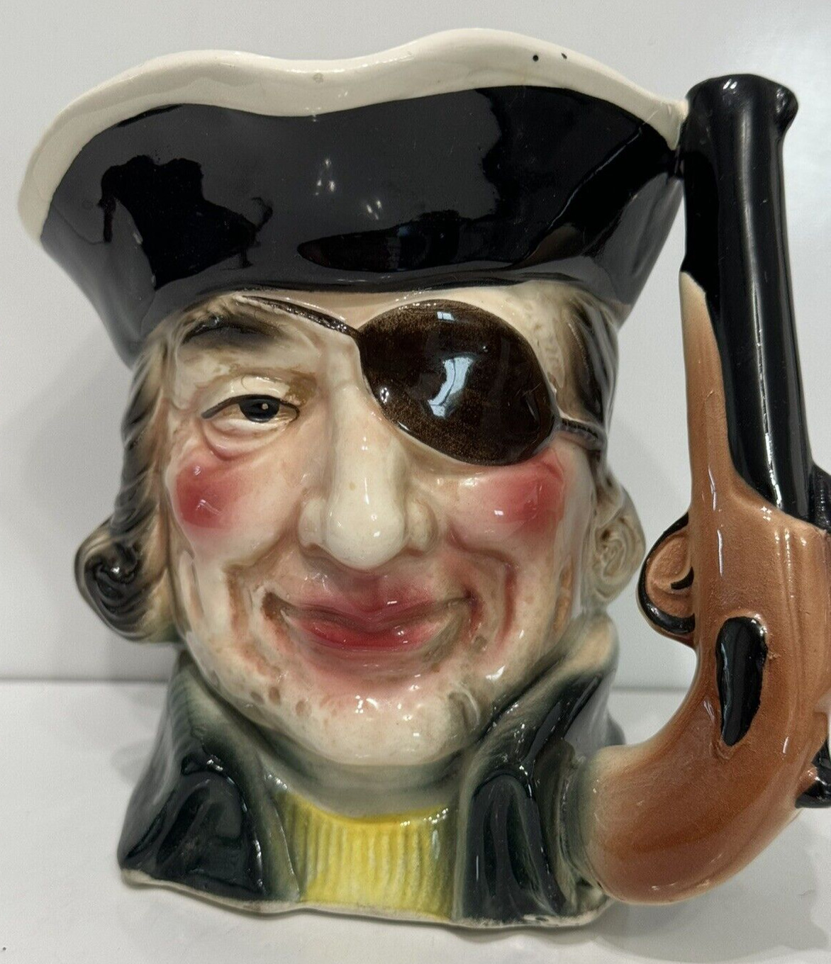 Vintage Toby Mug Pirate with Gun Bondware Marked Foreign