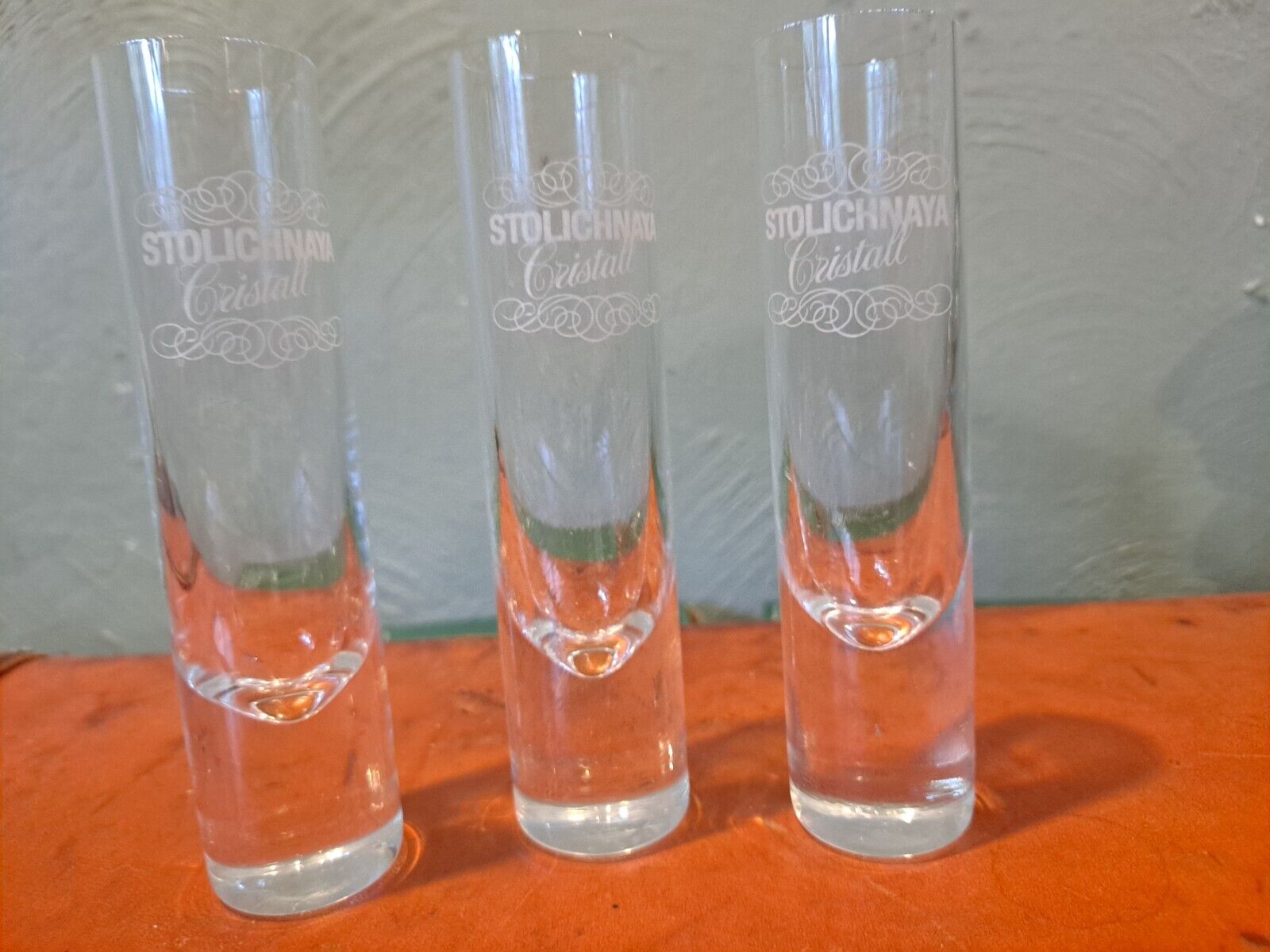 Set of 3 Stolichnaya Vodka Tall Shot Glasses