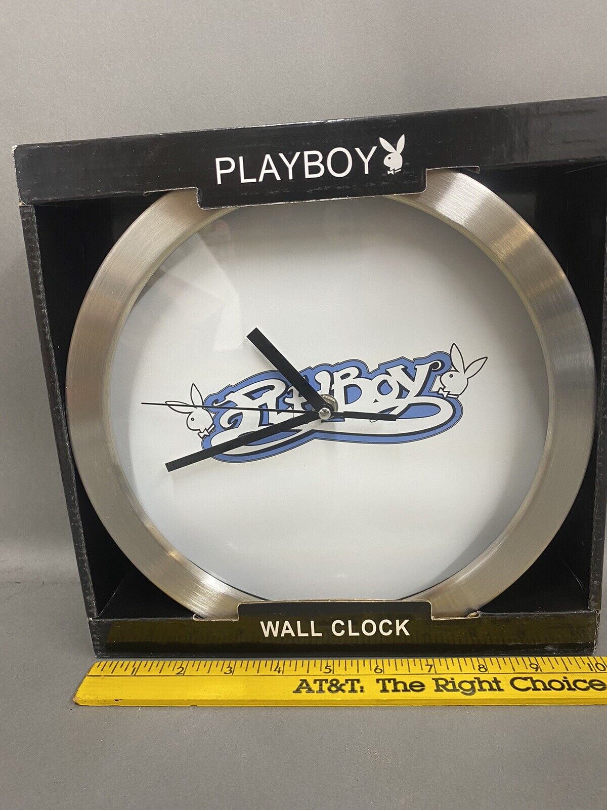 Playboy Logo Bunny Heads with Wall Clock NEW IN BOX