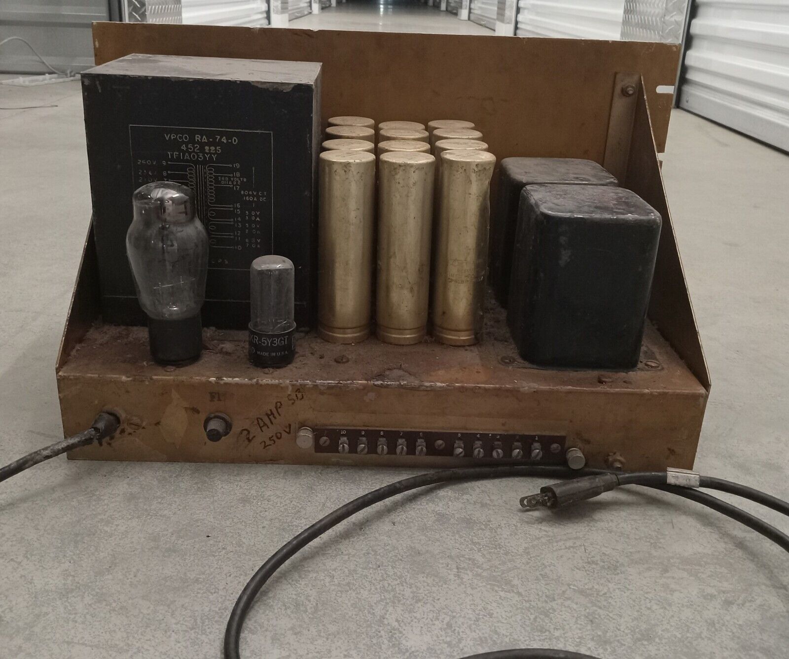 US Army Signal Corps RA-74-D  Power Supply Unit For Parts/Repair 