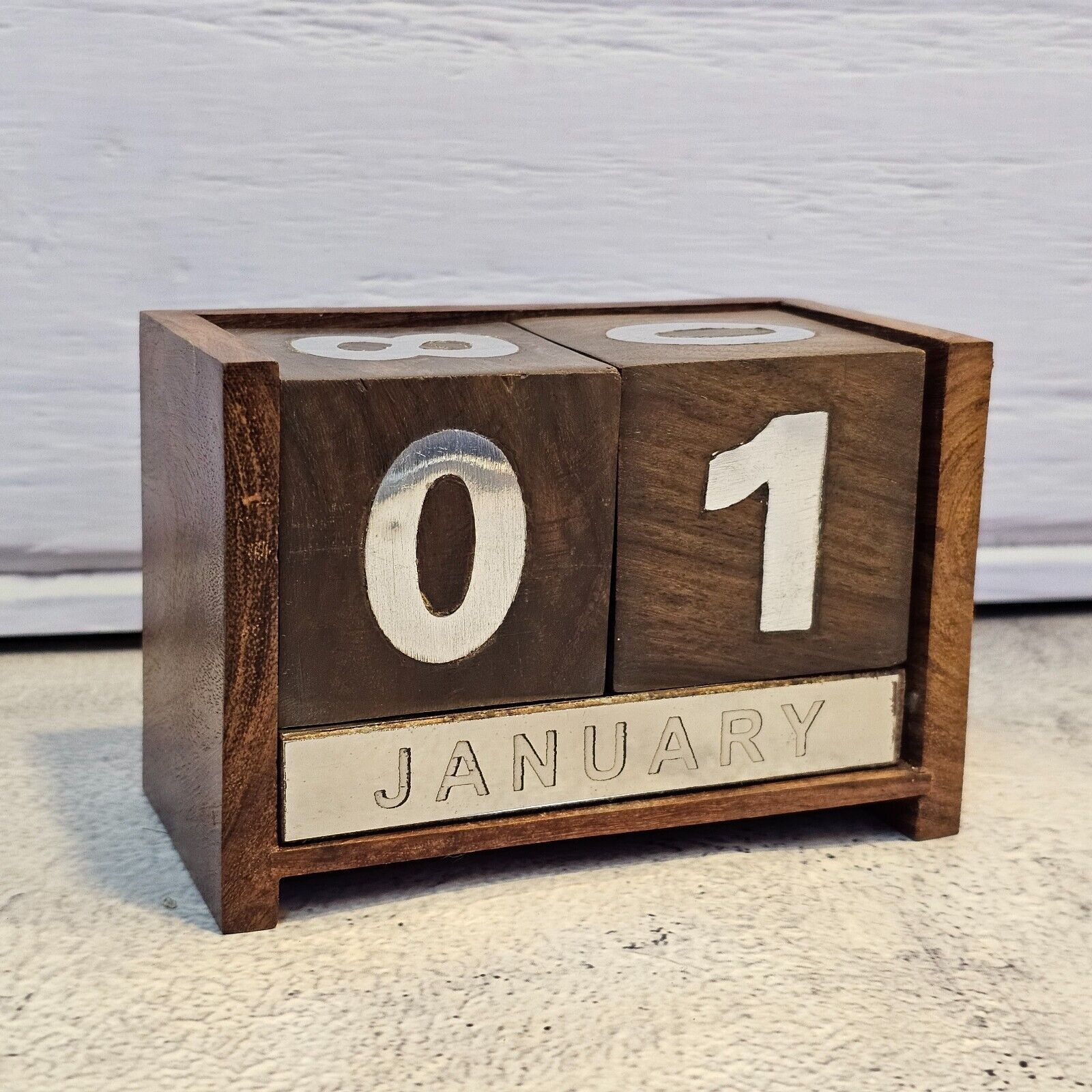 Wooden Handmade Calendar office desk decorative Desktop table gift