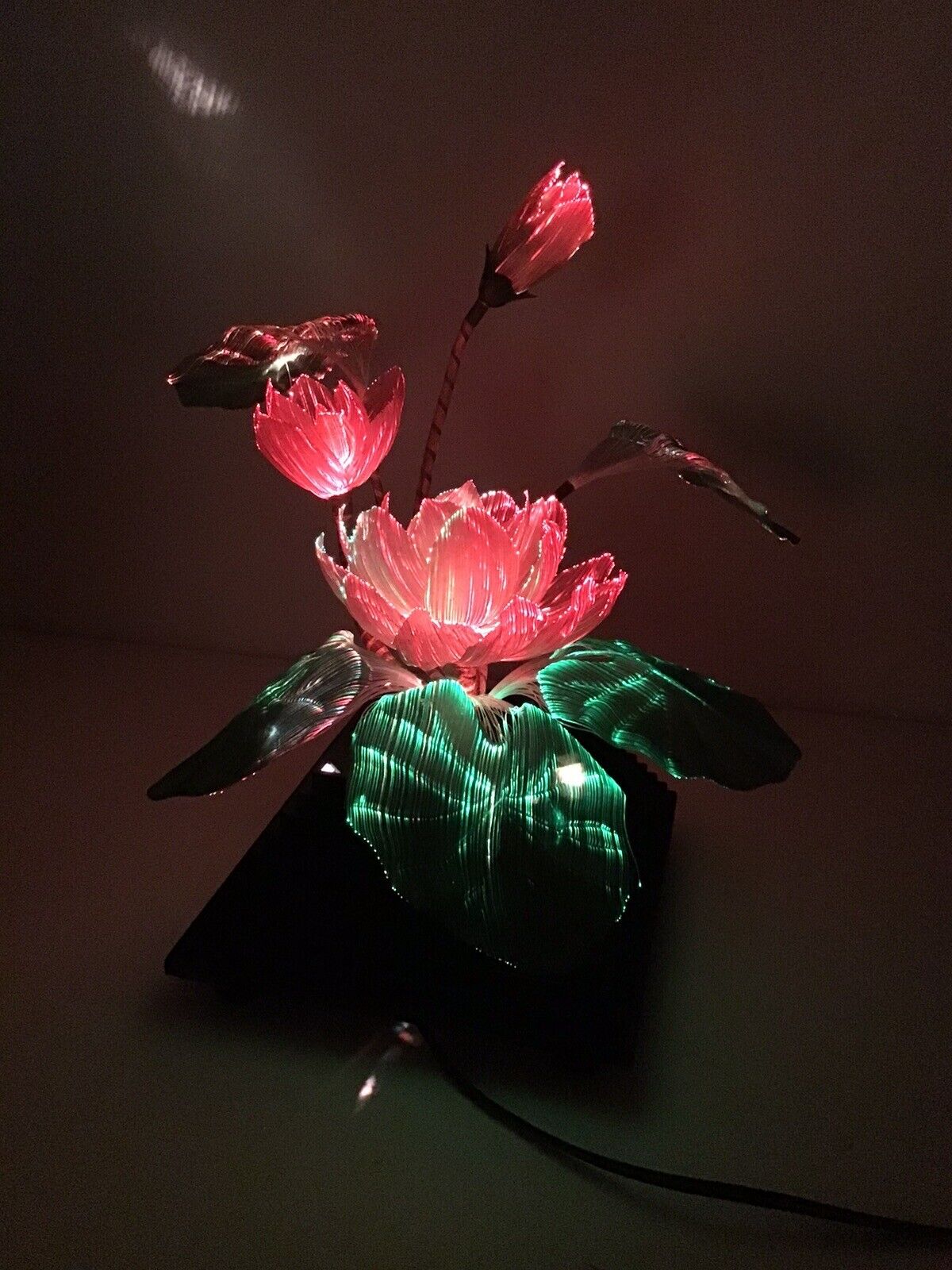 Vintage Fiber Optic Flower Lamp Light Color Changing. Hard To Find