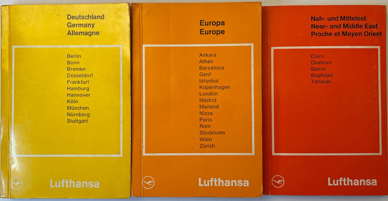 Rare 1963 Lufthansa Book Set - Nagel’s Travel Guide - Europe Germany Middle East