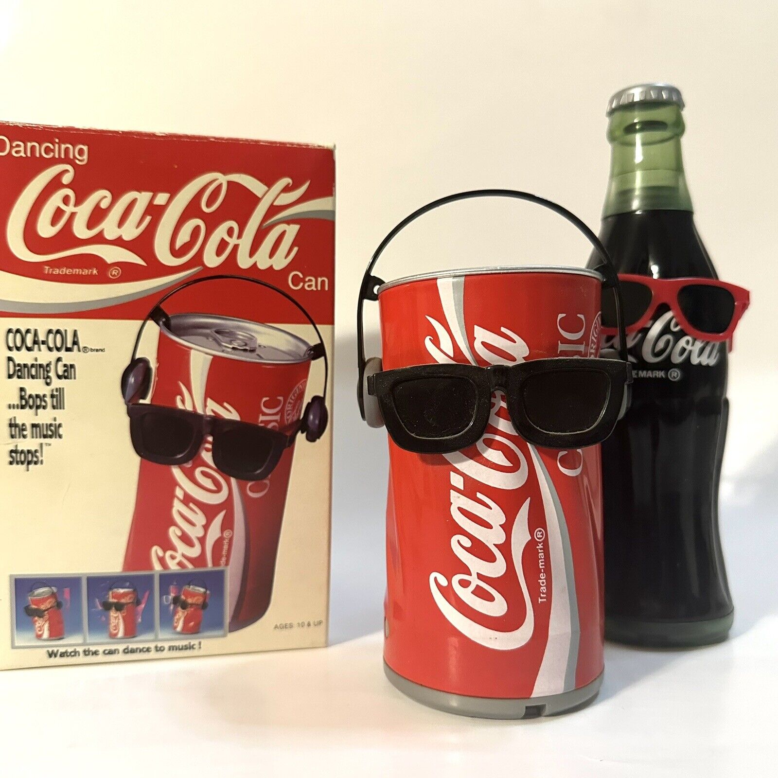 Vintage Retro Coca Cola Dancing Can & Bottle Non-working
