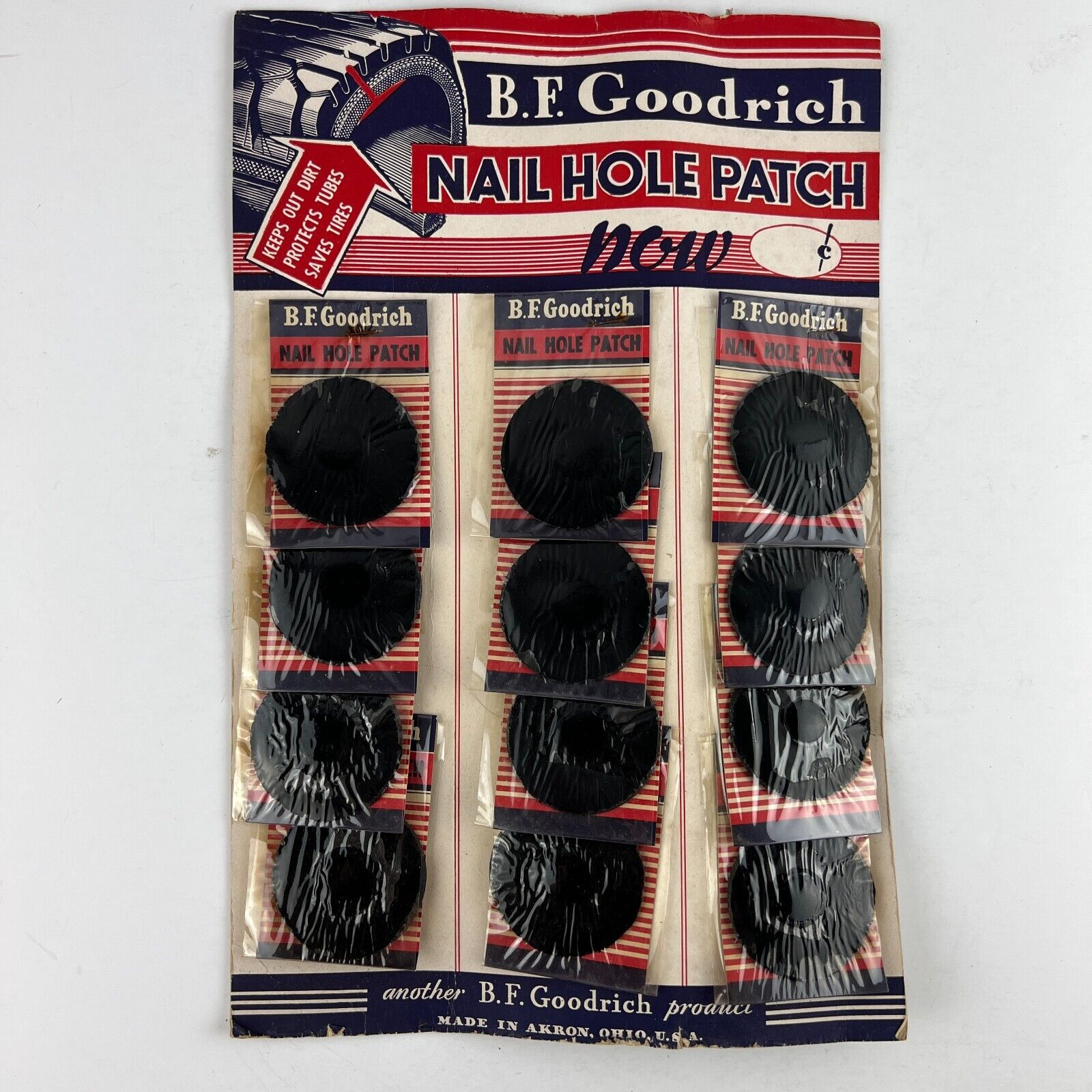 BF Goodrich Tires Nail Hole Patch Automotive Garage Counter-top Display COMPLETE