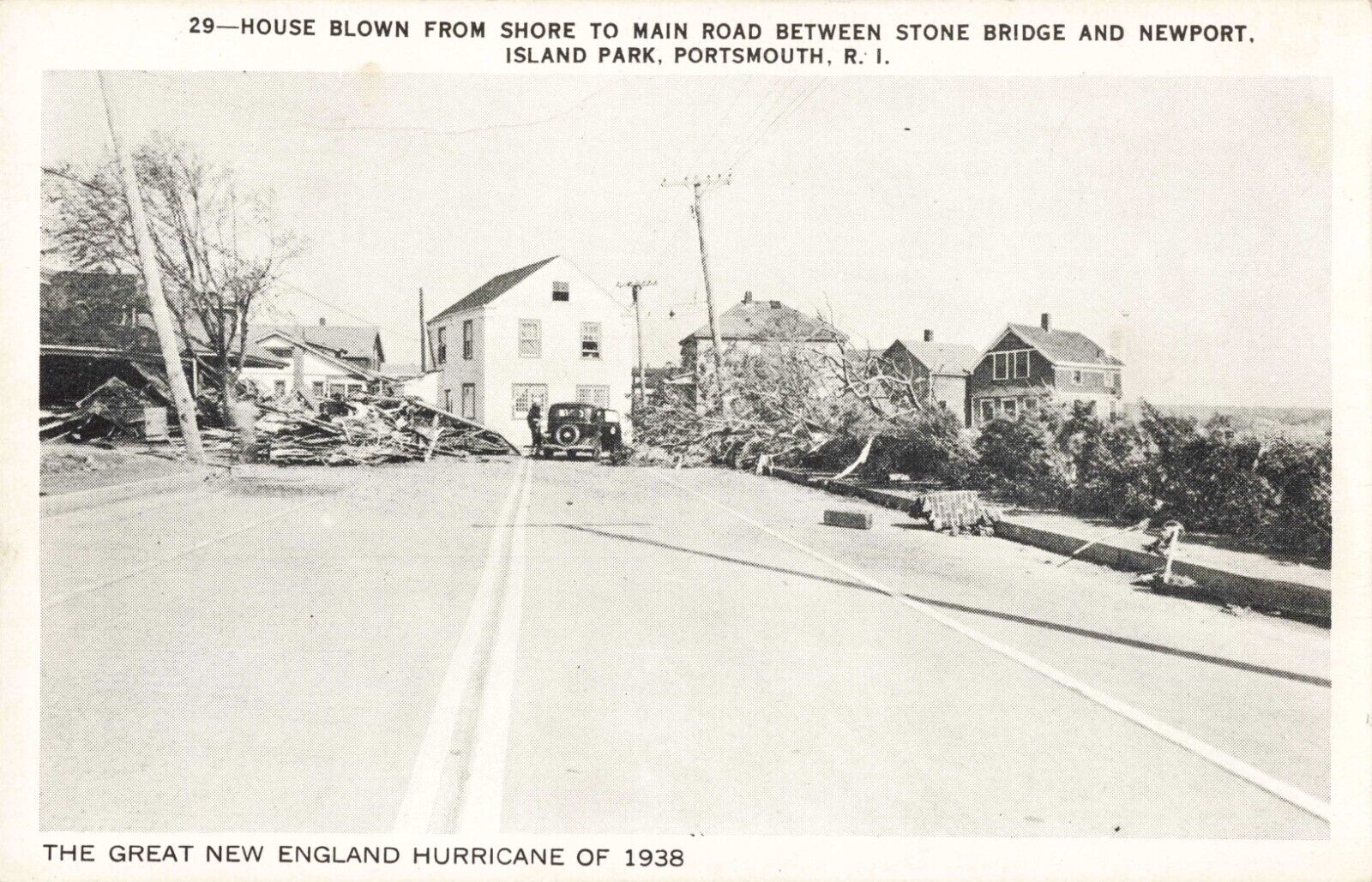 House Blown from Shore to Main Road Portsmouth Rhode Island Hurricane of 1938 PC