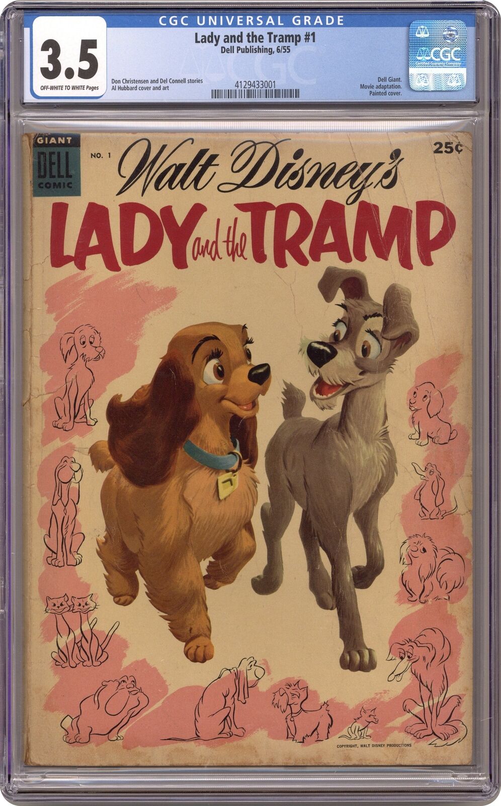 Dell Giant Lady and the Tramp #1 CGC 3.5 1955 4129433001