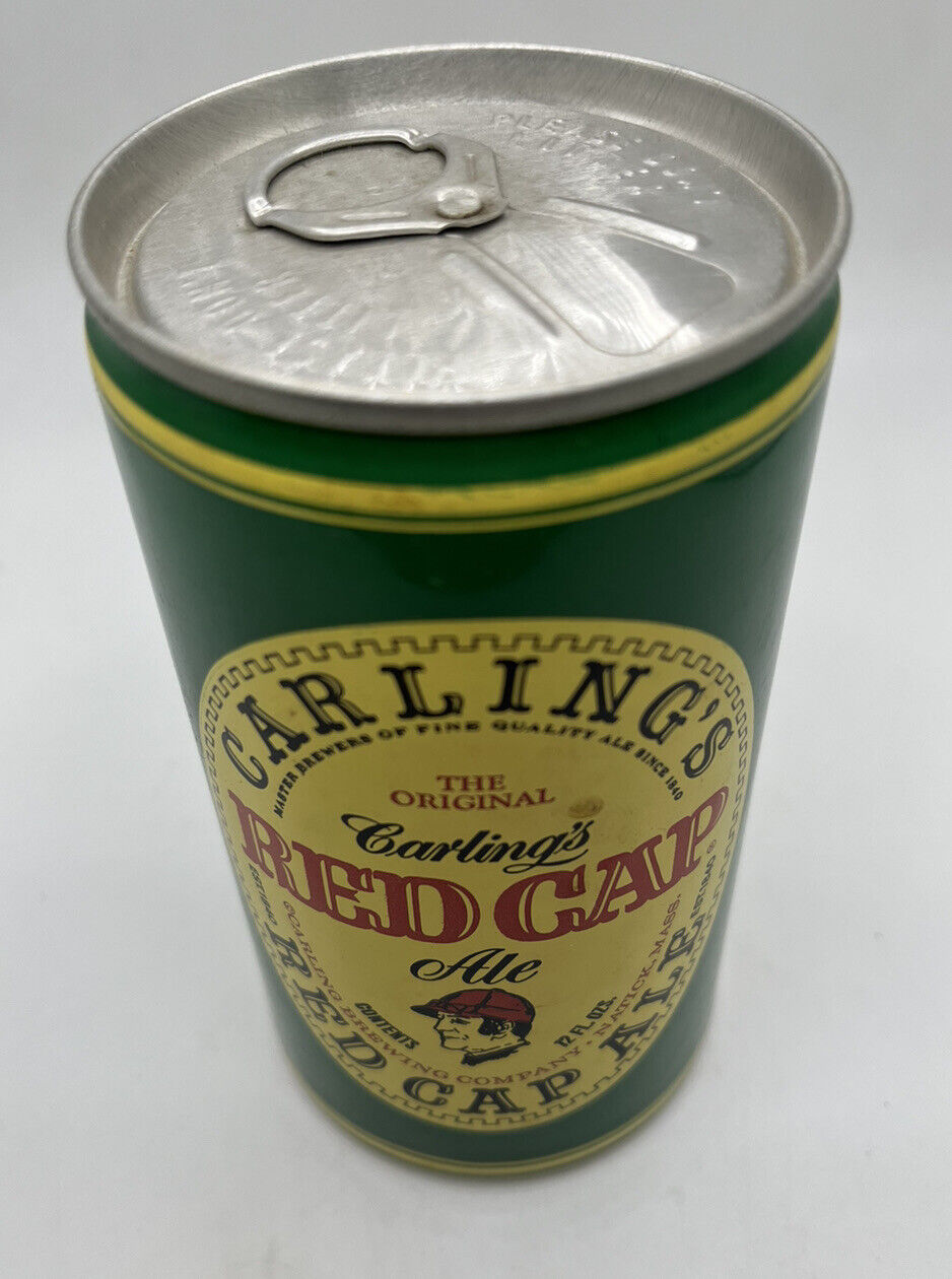 Carling’s  Red Cap Ale Beer Can Empty Bottom Opened Vintage Carling