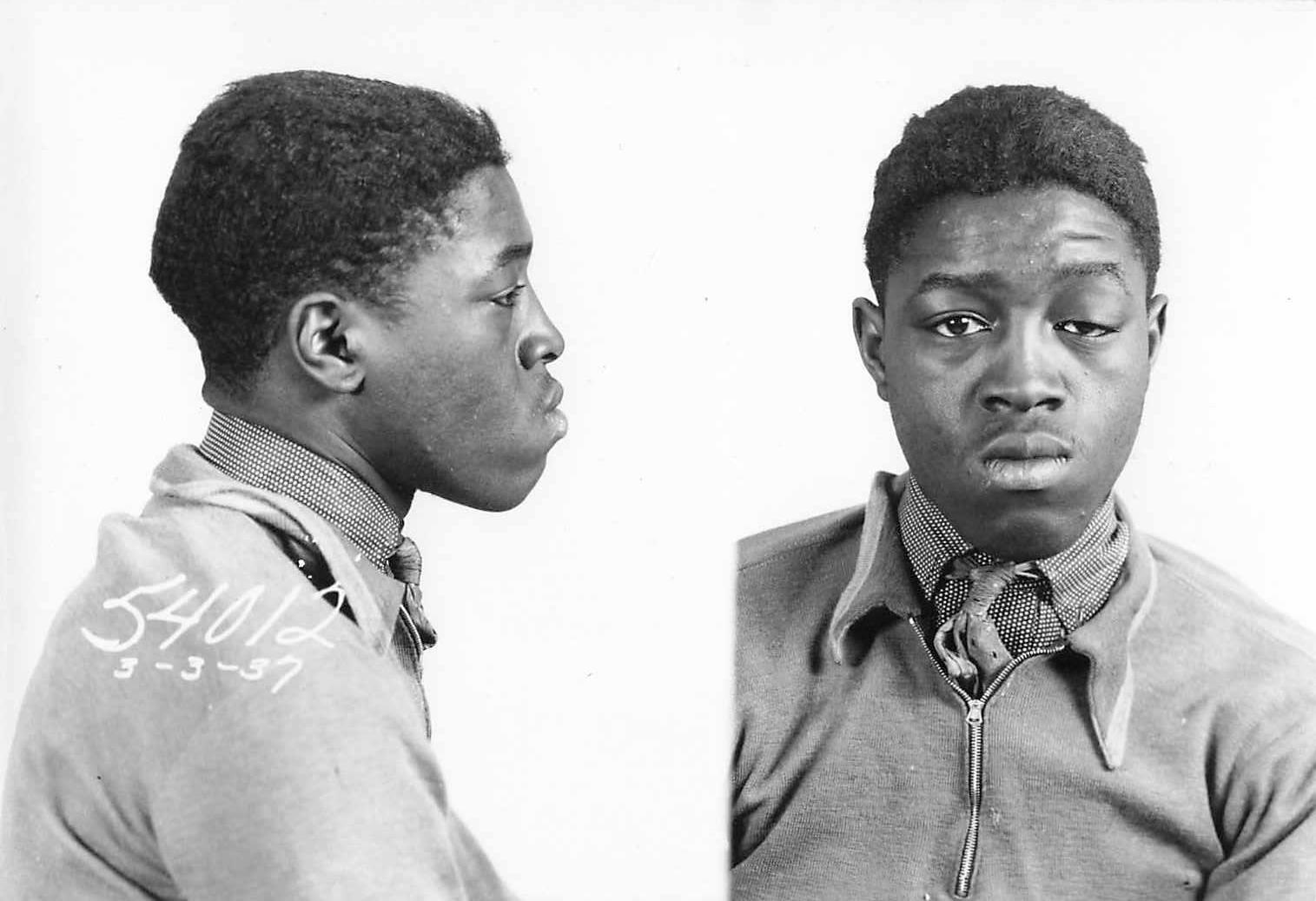 1937 African American Mugshot Photo Black Kid Beat Up By Cops? Black Eye Rare