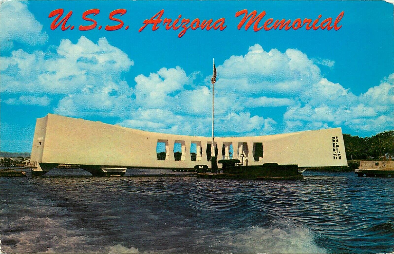 USS Arizona Memorial Hawaii HI pm 1972 Postcard