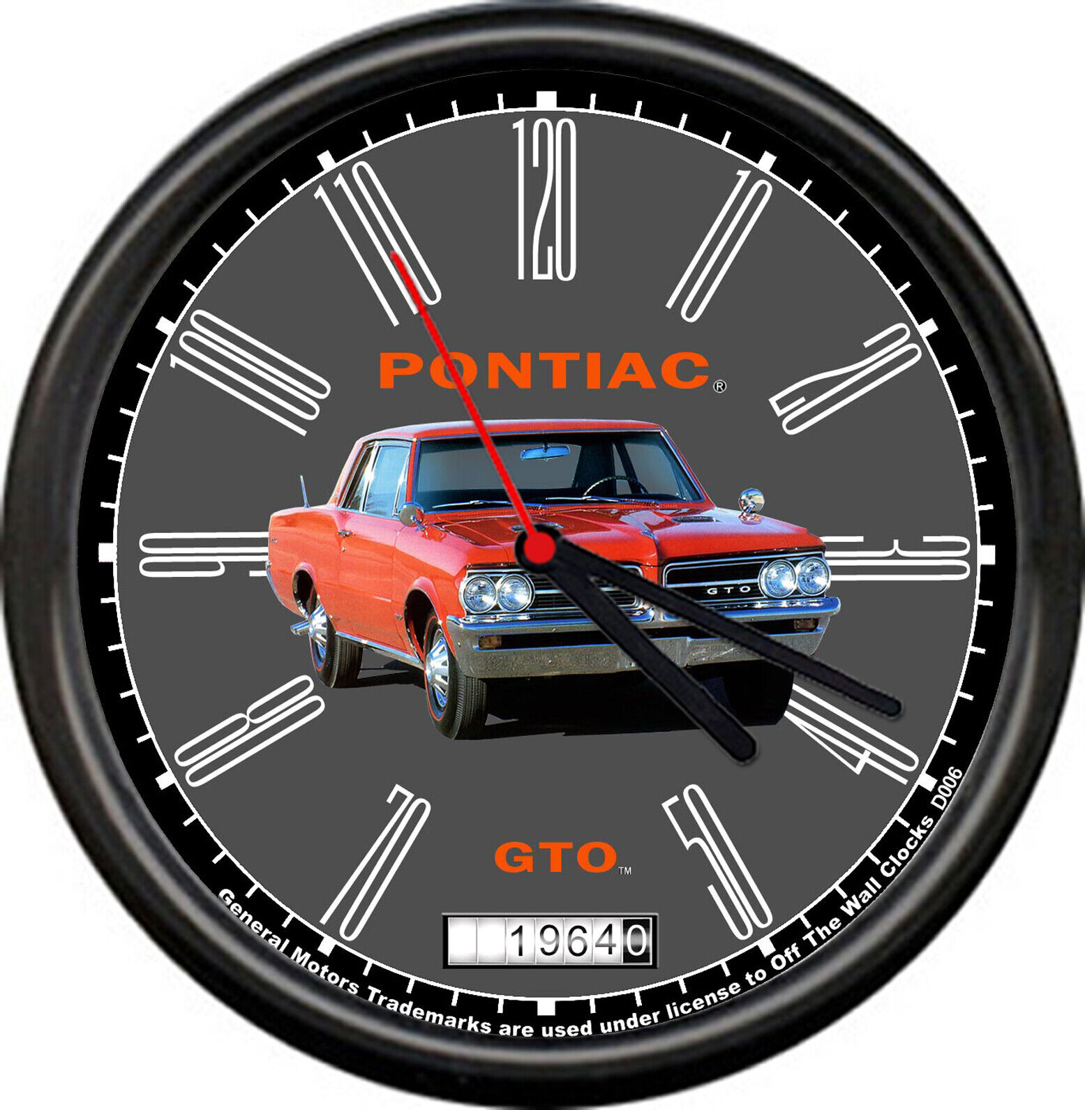 Licensed 1964 Pontiac GTO Muscle Car General Motors Sign Wall Clock