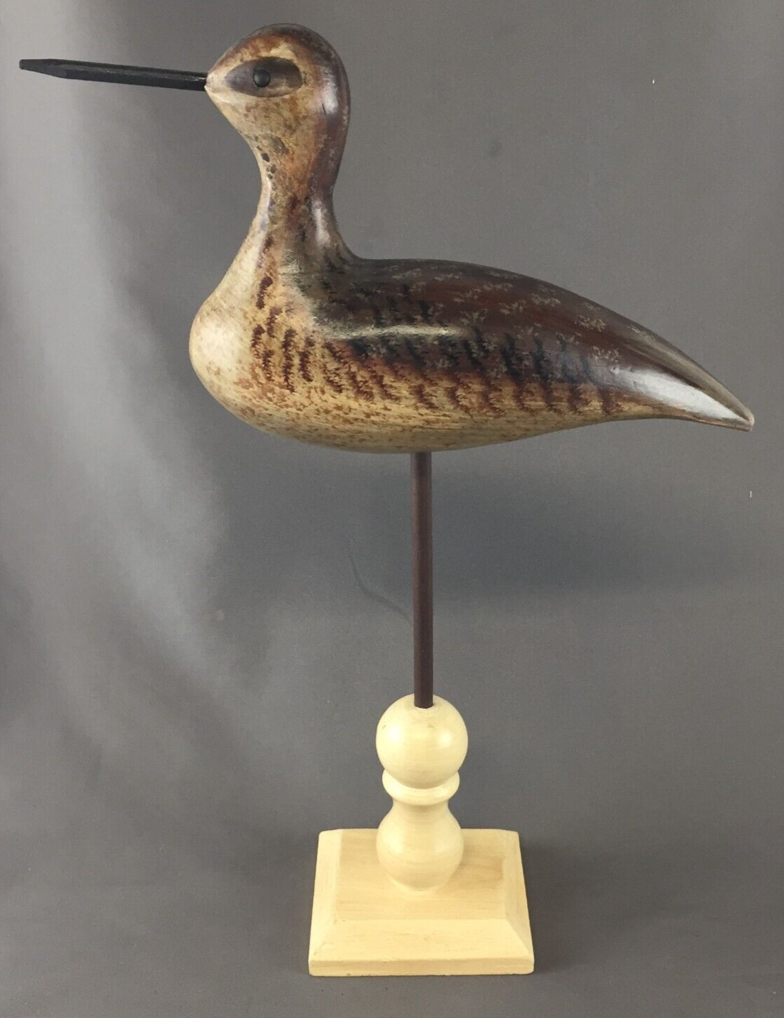 Vintage Hand Carved Hand Painted Wood Duck Bird Decoy Shore Bird 13 1/4\