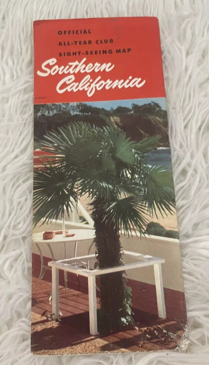Vintage Southern California Sight-Seeing Road Map 1957 Rare