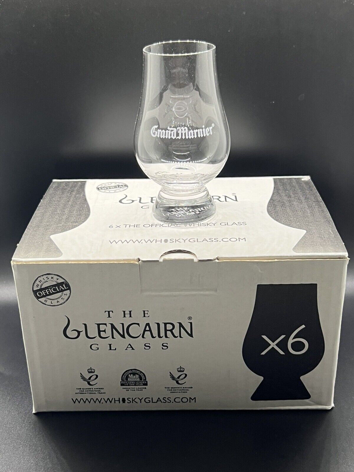6 PC. Set Grand Marnier Etched Tulip Whiskey Snifter Glencairn Glasses 6oz  NEW