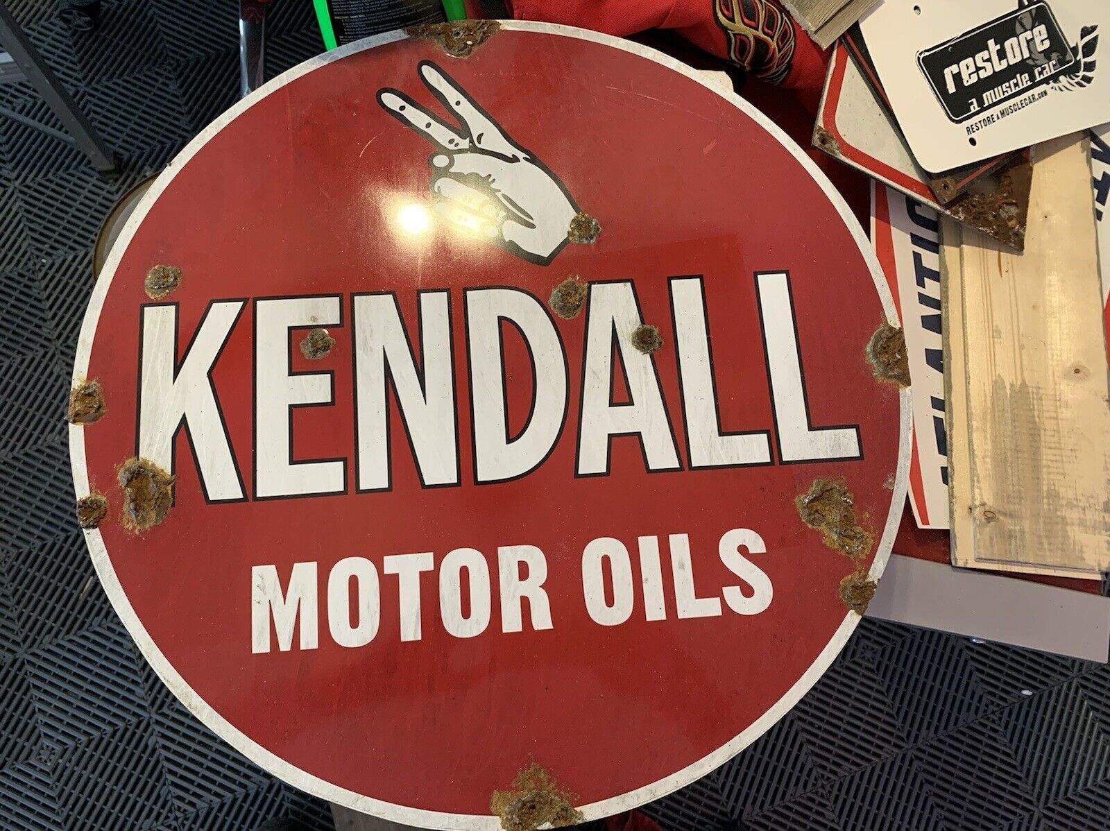 Antique Style Barn Find Look Kendall Dealer Service Station Sales Service Sign