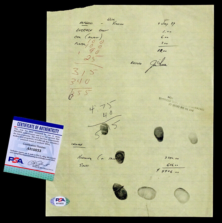NASA Astronaut JAMES Jim IRWIN Signed AUTOGRAPH & INK FINGERPRINTS - PSA/DNA COA