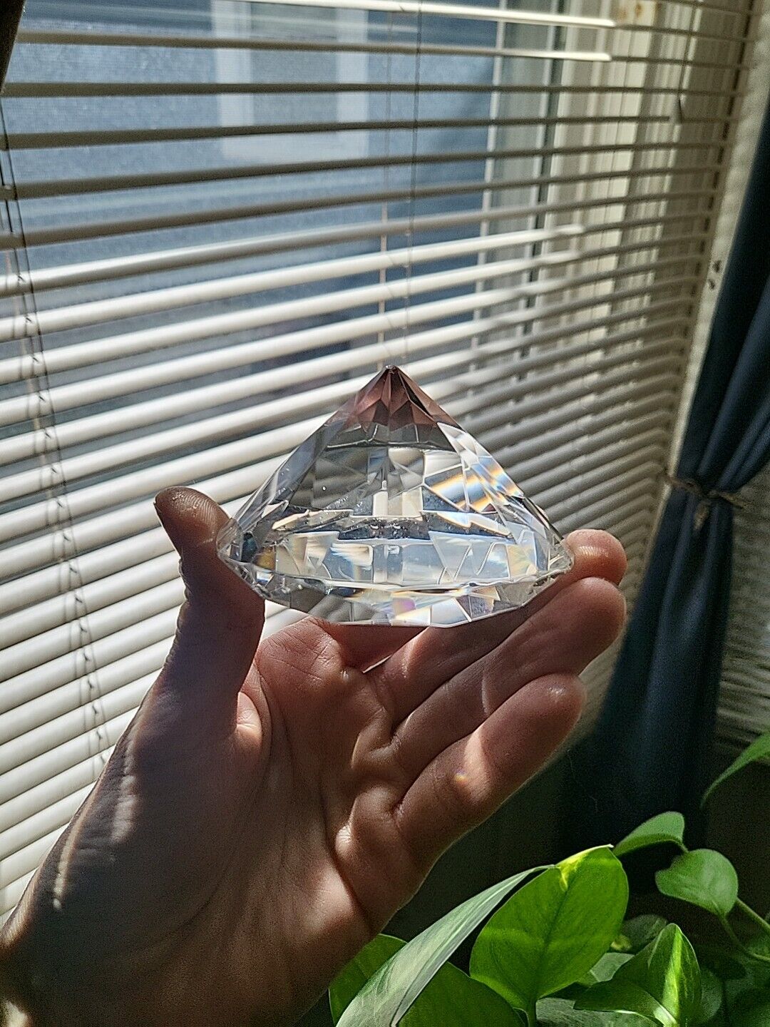 Crystal Pyramid Unique Centerpiece, Blessed & Consecrated(Lead Crystal) 306grams