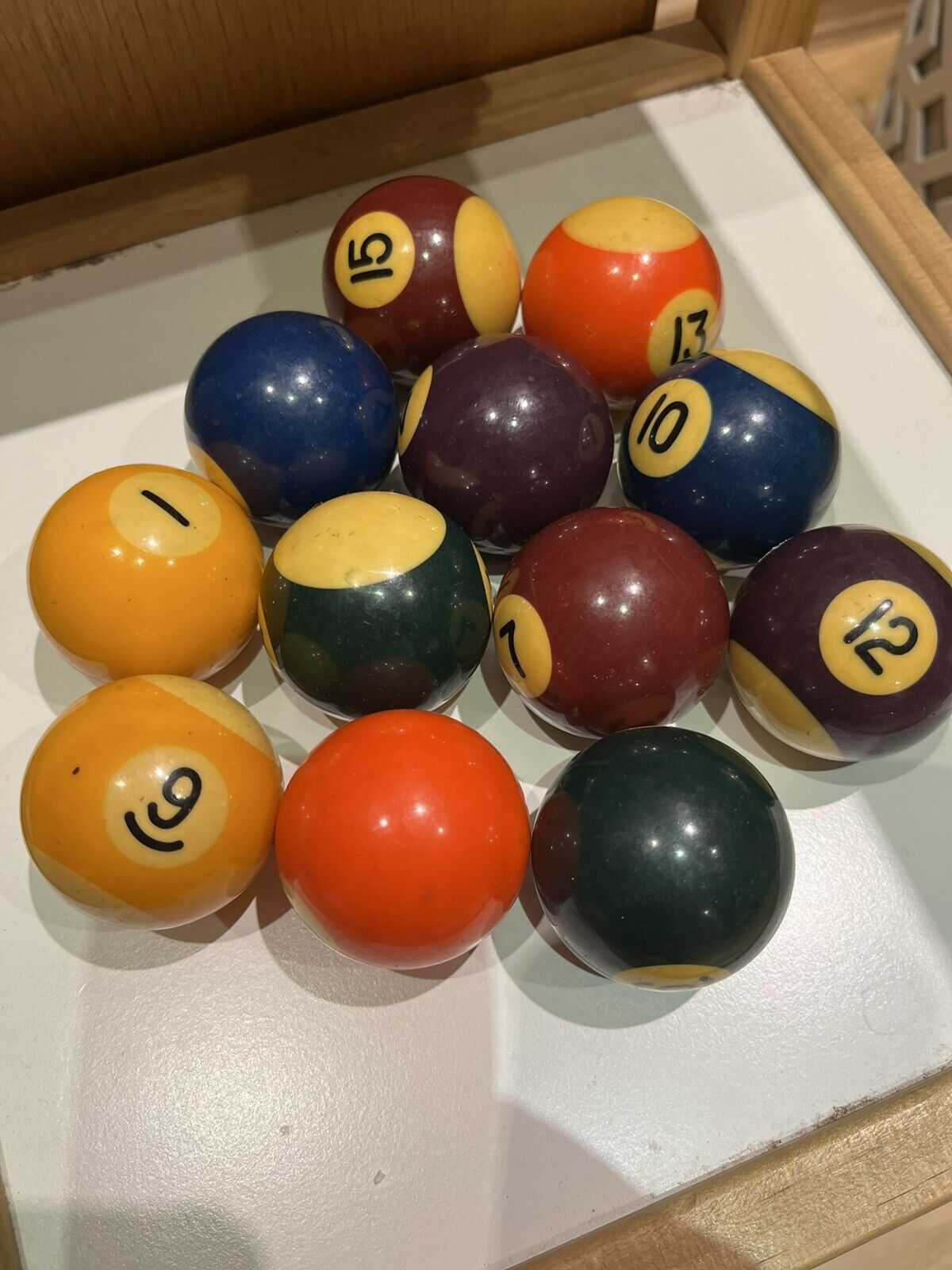 Rare-Vintage, Bakelite-plastic-Balls-set12- 