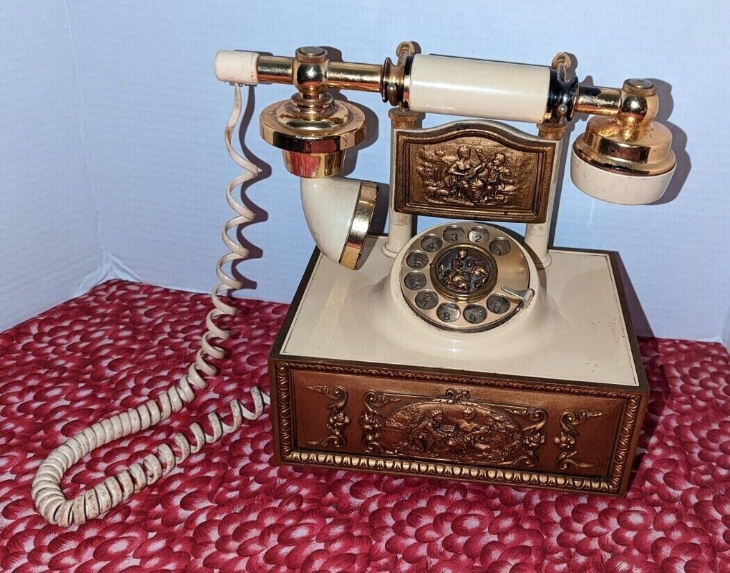 VTG French Victorian Western Electric DECO TEL ROTARY Telephone w/cord 