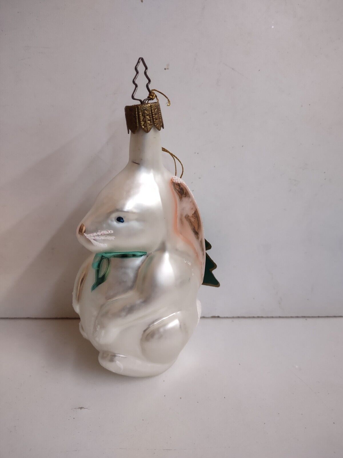 Whitehurst Imports Bunny RabbitMouth Blown Glass  Handpainted Christmas Ornament