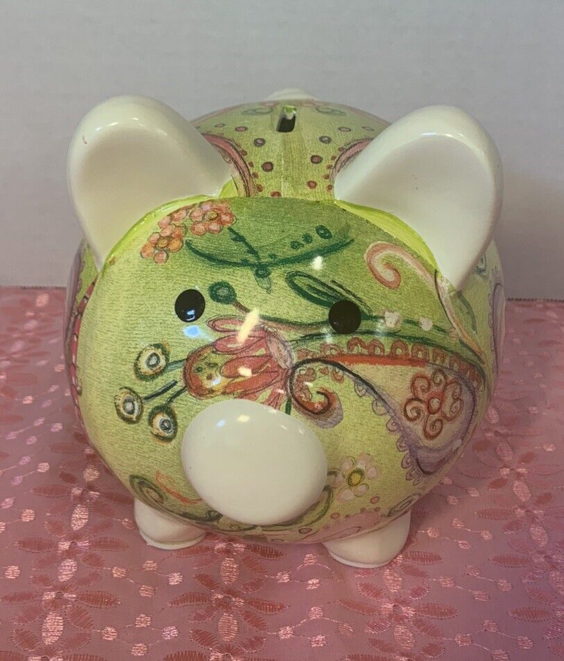 Colleen Karis Design Paisley Piggy Bank