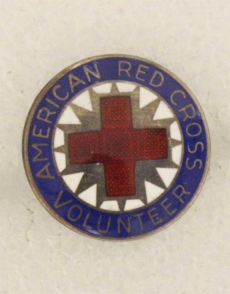 Red Cross: Volunteer Services, Production lapel pin - WWII era Sterling