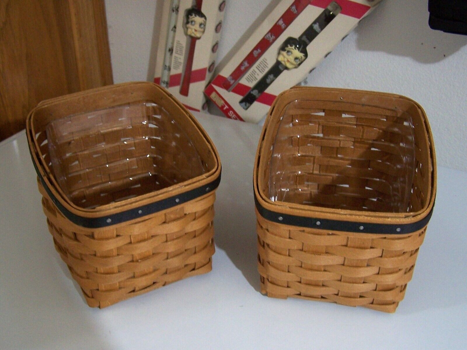 Longaberger - Baskets - DESK PAL WITH BLACK TRIM protectors LOT OF 2