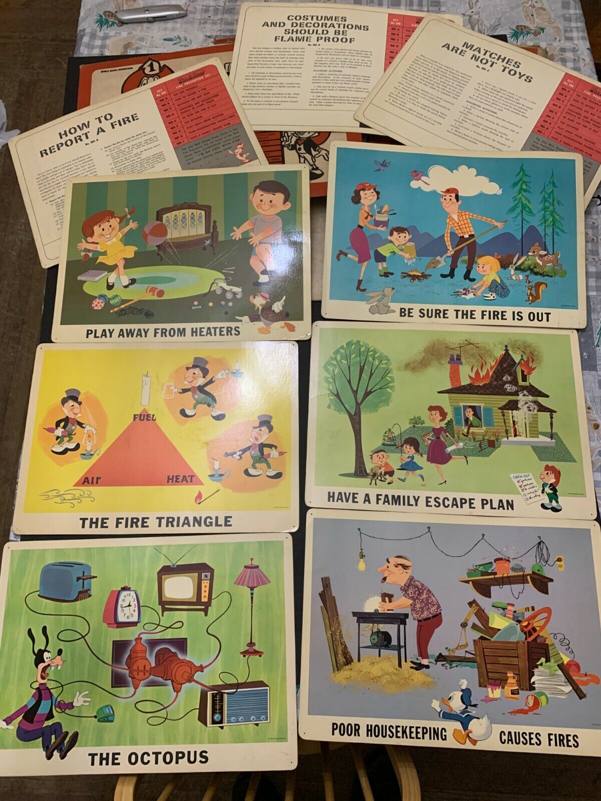 1964 Walt Disney Fire Prevention Set Study Prints Complete Set