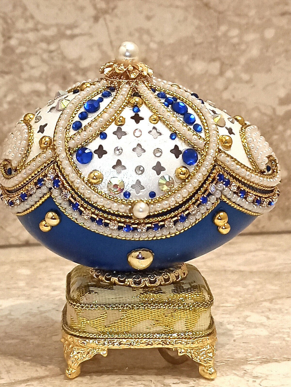 Faberge egg bridal shower gift & Faberge Neckalce 24k GOLD Handmade gift for her