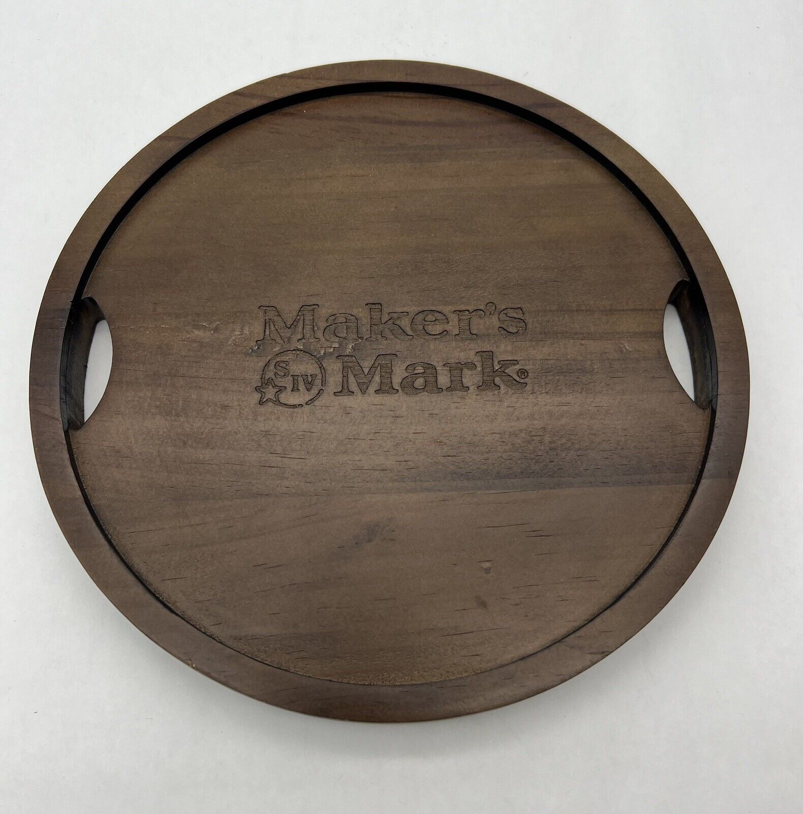 Maker's Mark Whiskey Wood Shot Serving Tray Coaster 8.5”