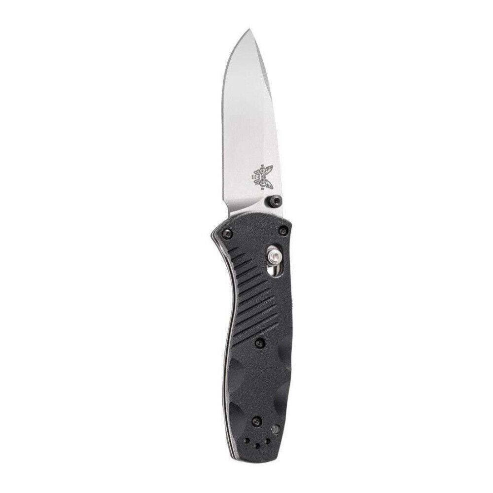 Benchmade - Mini Barrage 585 Knife, Plain Drop-Point, Satin Finish, Black Handle
