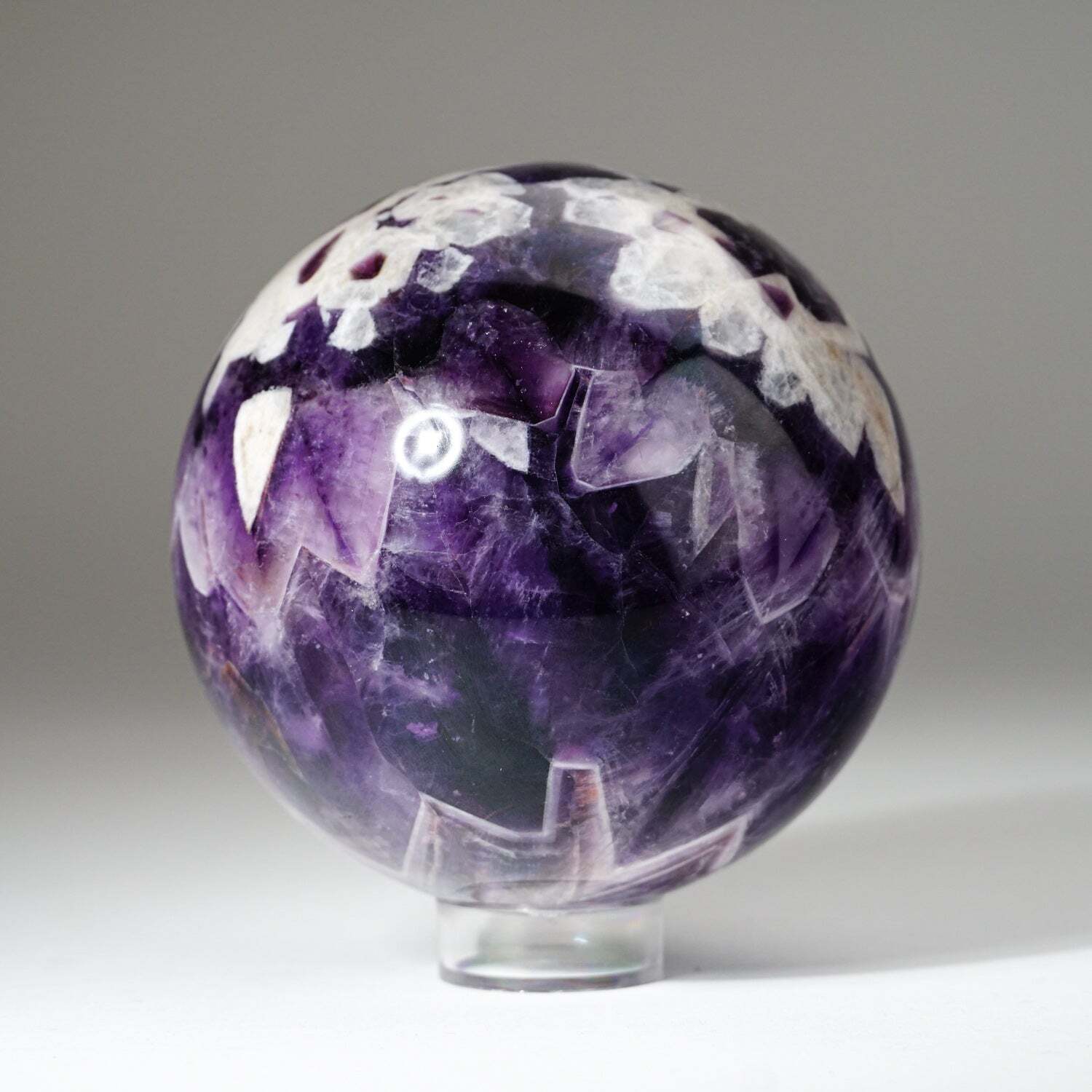 Polished Chevron Amethyst Sphere from Brazil (4\