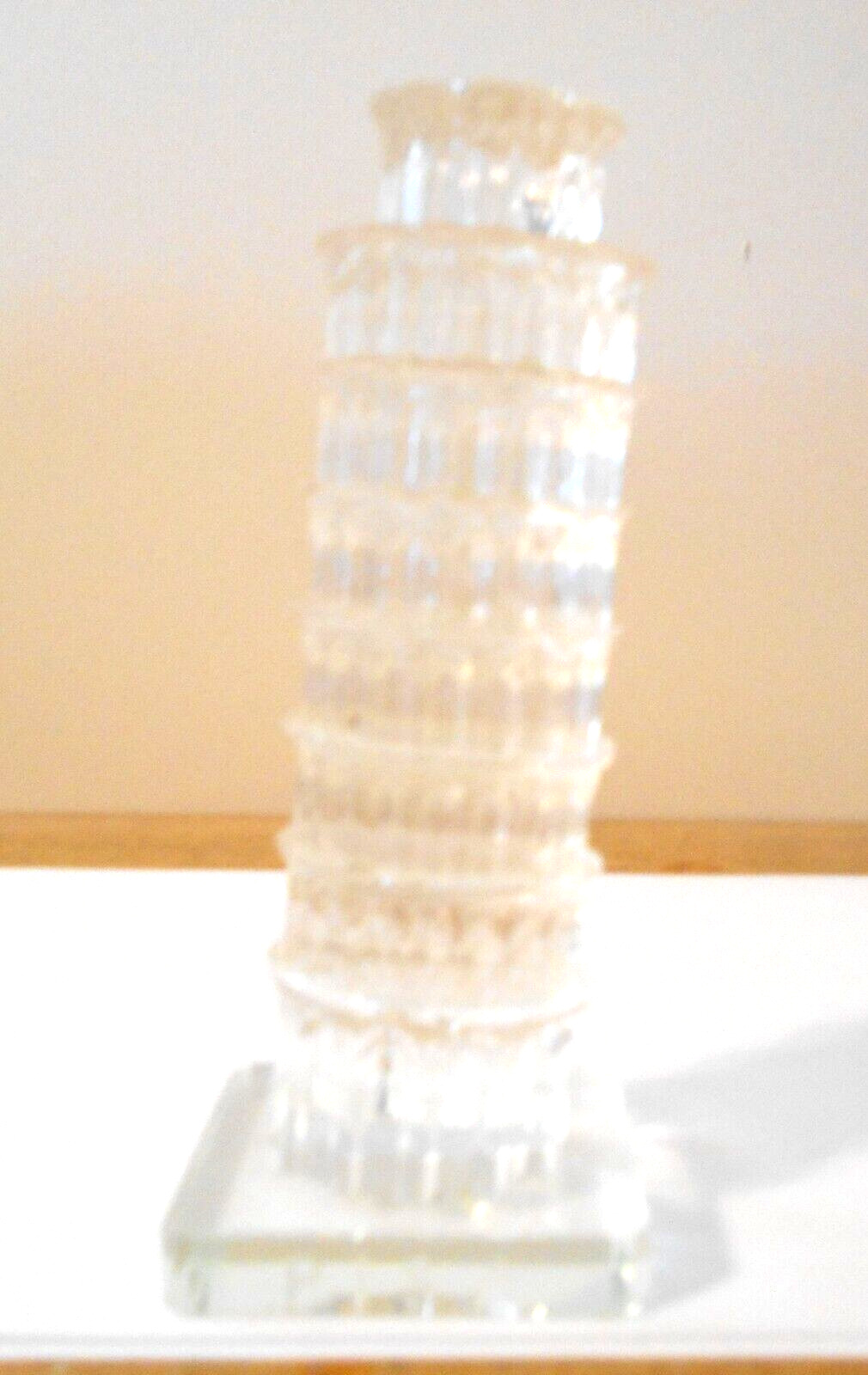 vintage cut glass leaning tower of pisa 5 inches Italy