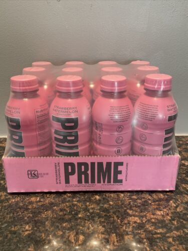 12 Pack Prime Hydration Logan Paul Drink, Strawberry Watermelon Flavor