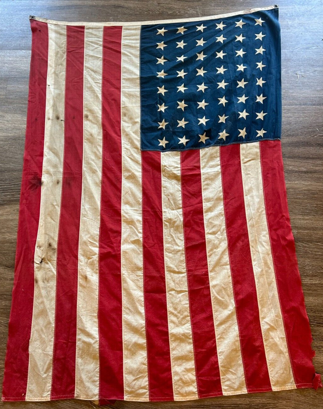 Vintage 48 star cotton stitched American Flag Eagle 4'x6'