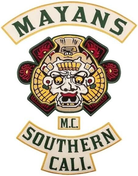 Mayans MC Large Patch, Southern Cali Biker Gang Embroidered Back Jacket Emblem,