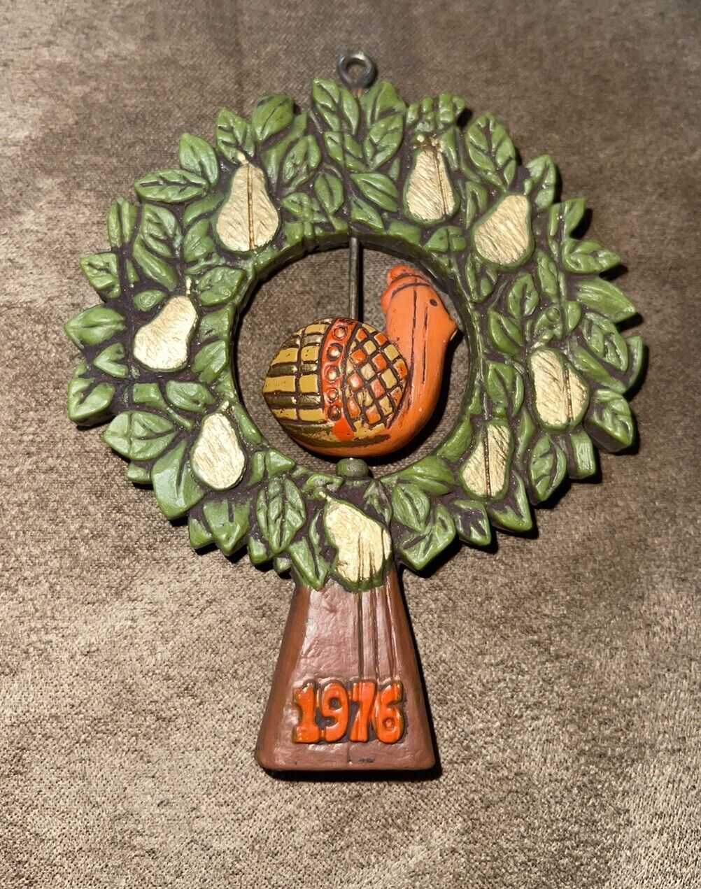 Vintage 1976 Hallmark Partridge In A Pear Tree Twirler Christmas Ornament