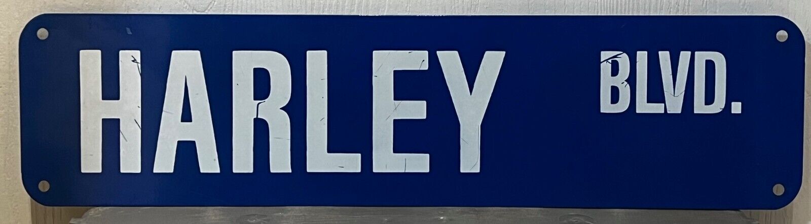 Metal Blue HARLEY (Davidson) BLVD Sign