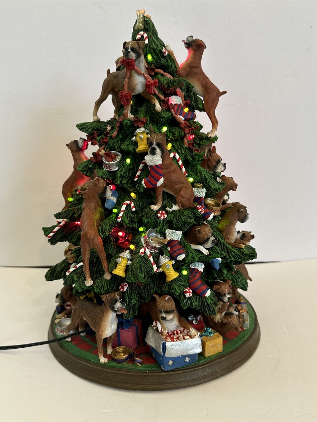 Danbury Mint Boxer Christmas Tree Missing Star And Number Of Broken Ears Tail
