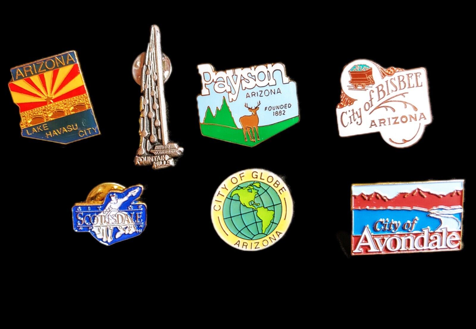 Lot Of (7) Vintage State Of Arizona Lapel Pins
