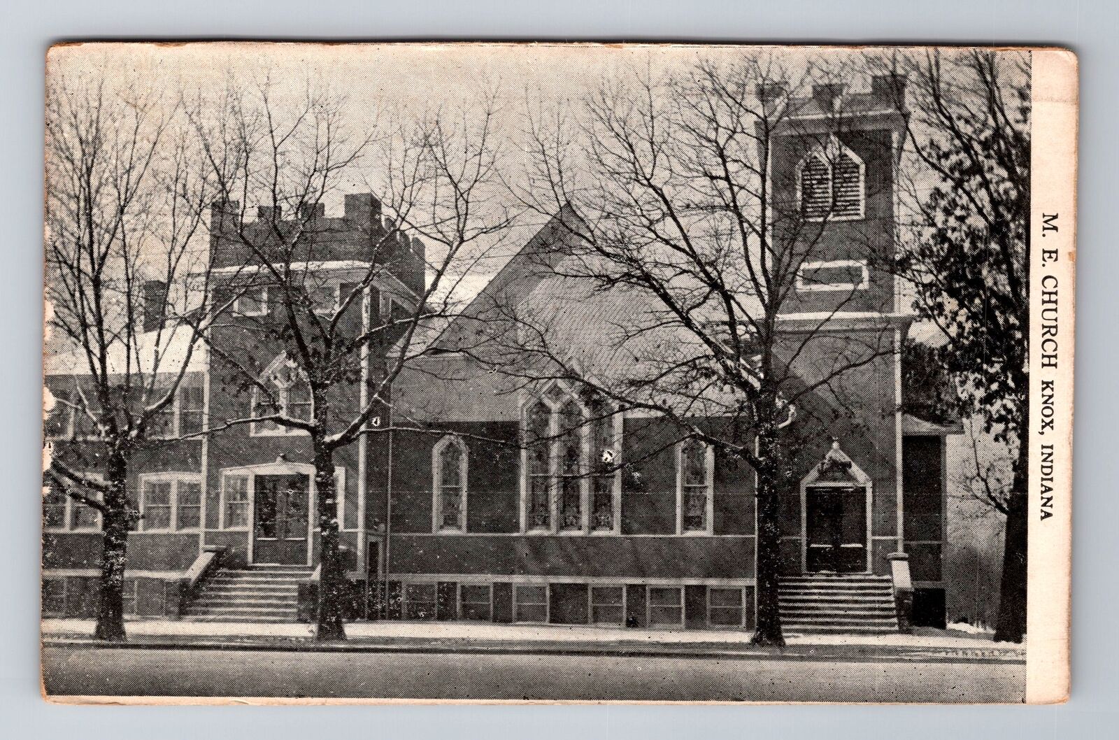 Knox IN-Indiana, M.E. Church, Antique c1925 Vintage Souvenir Postcard