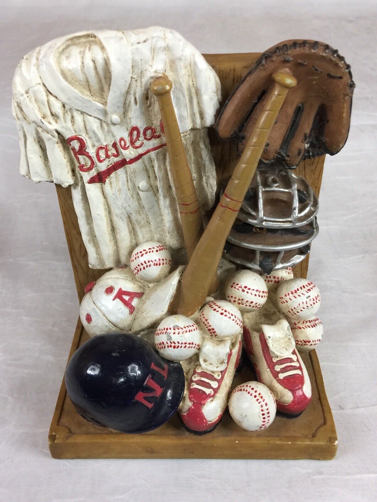 Vintage Baseball league Theme Resin Book Ends Statue 3D Hand painted